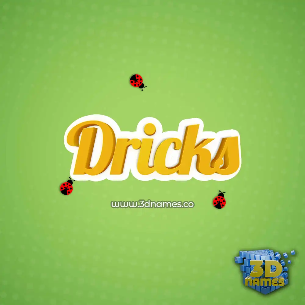 dricks in Ladybugs style - 3D name wallpaper