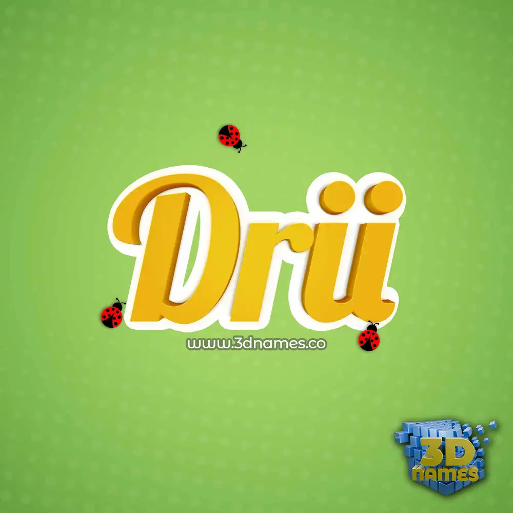 drii in Ladybugs style - 3D name wallpaper