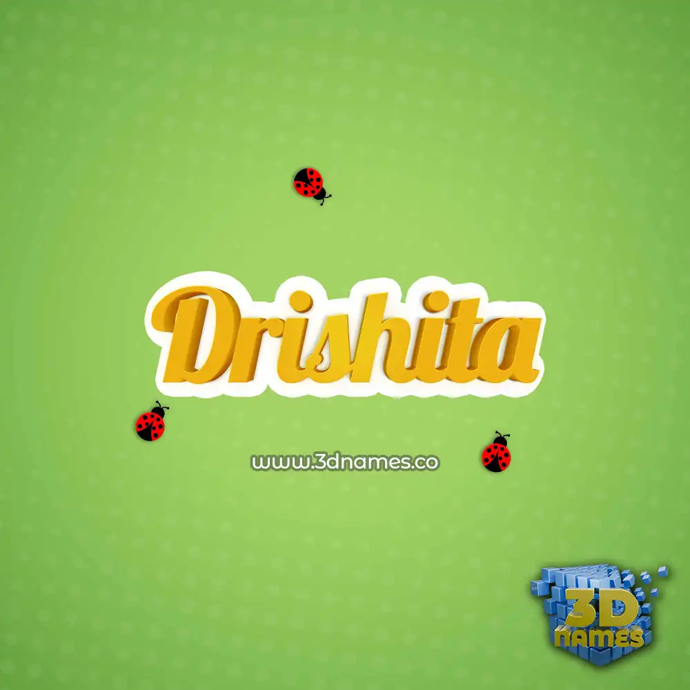 drishita in Ladybugs style - 3D name wallpaper