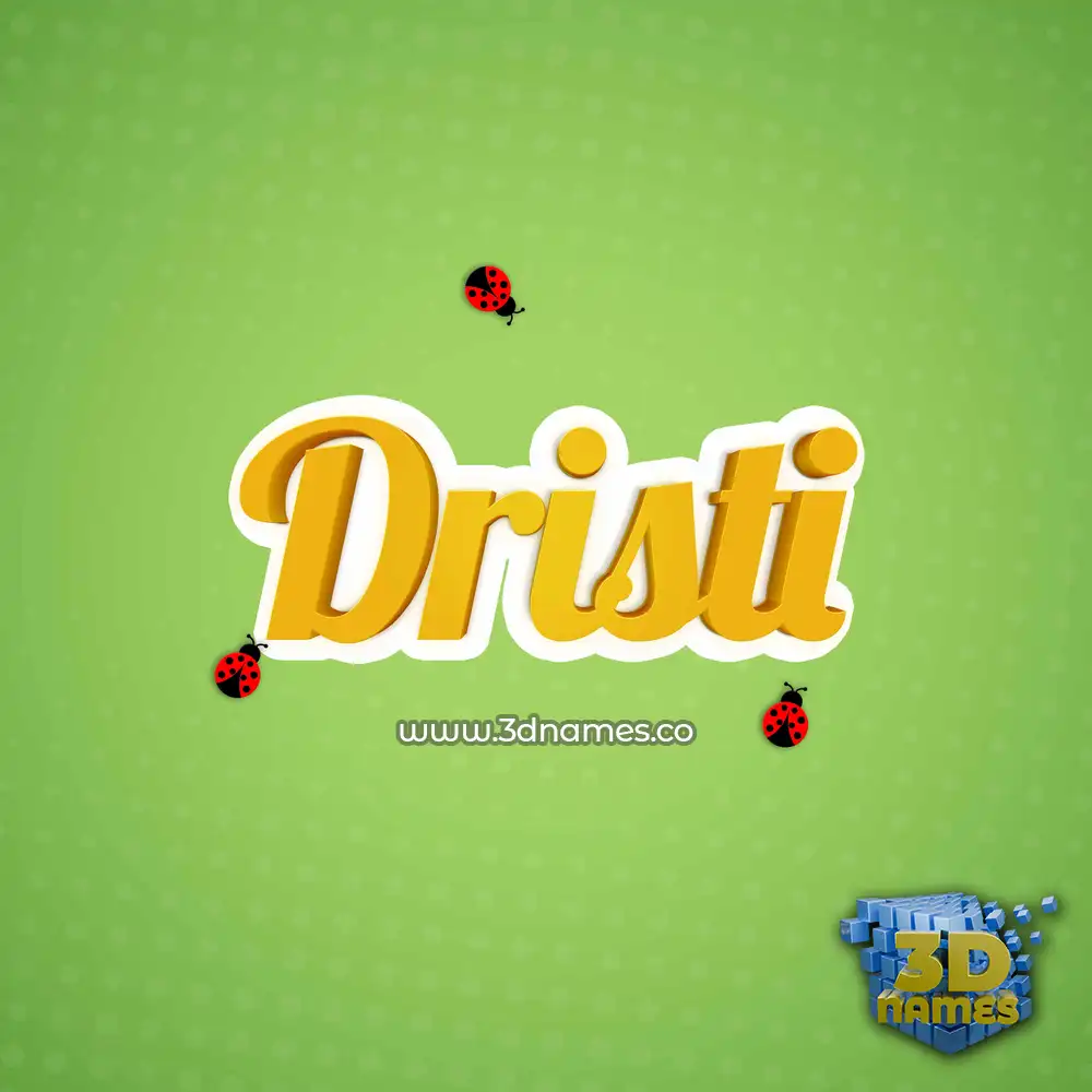 dristi in Ladybugs style - 3D name wallpaper