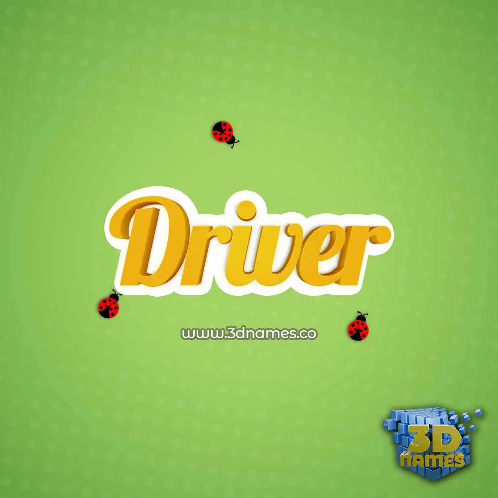 driver in Ladybugs style - 3D name wallpaper