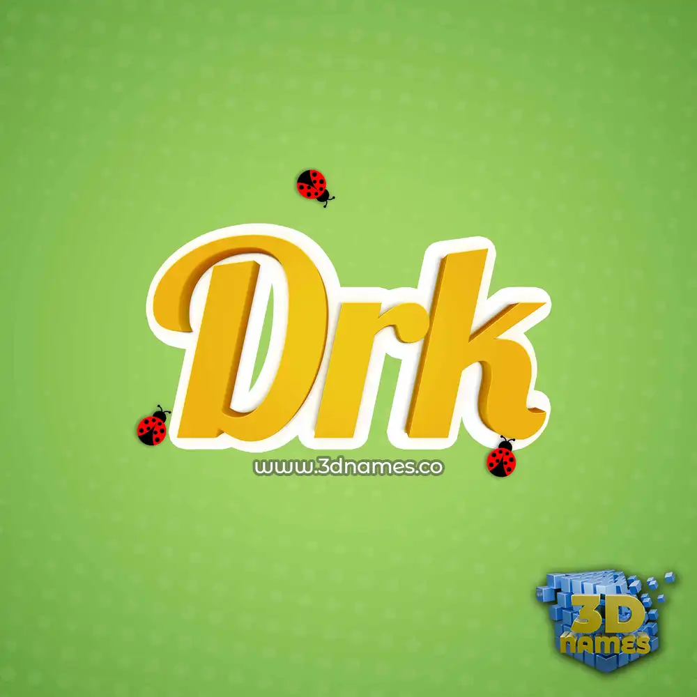 drk in Ladybugs style - 3D name wallpaper