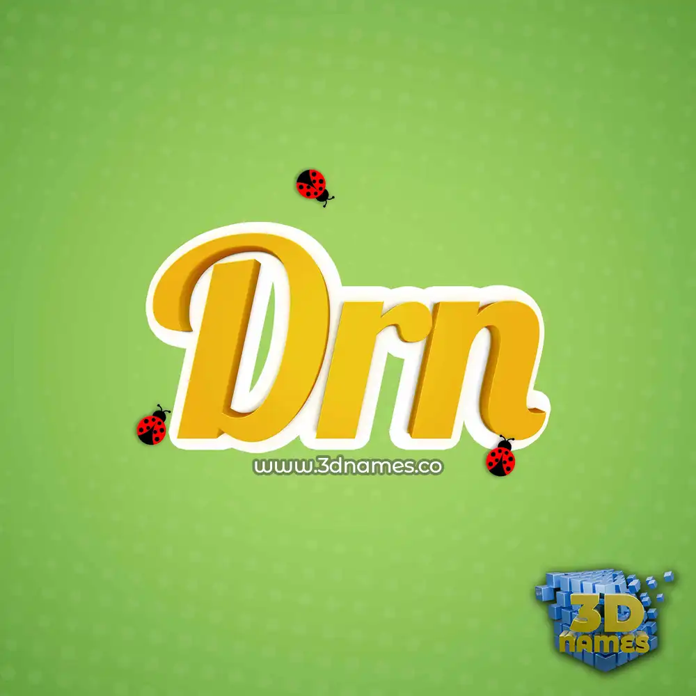 drn in Ladybugs style - 3D name wallpaper
