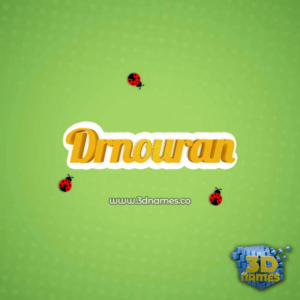 drnouran in Ladybugs style - 3D name wallpaper