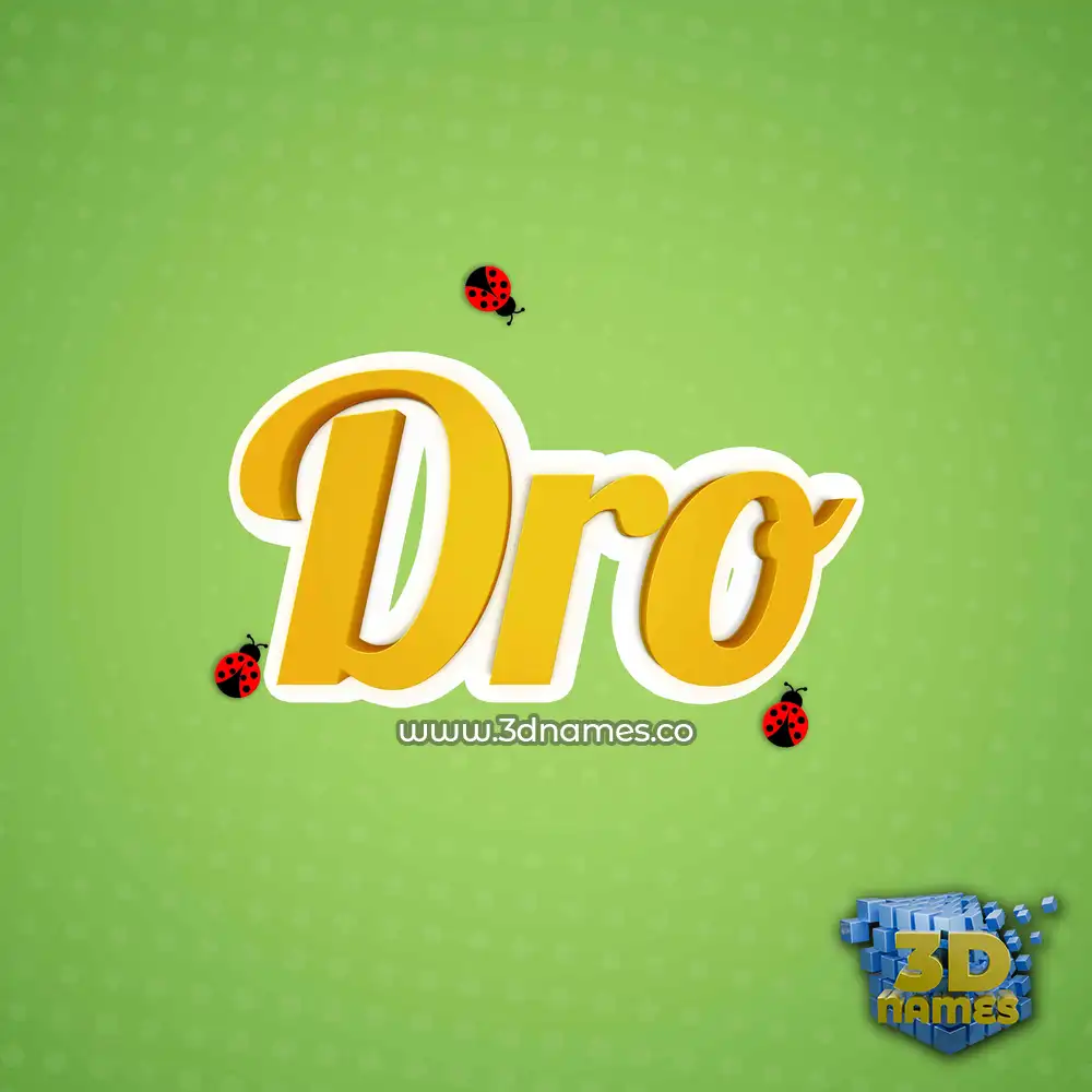 dro in Ladybugs style - 3D name wallpaper