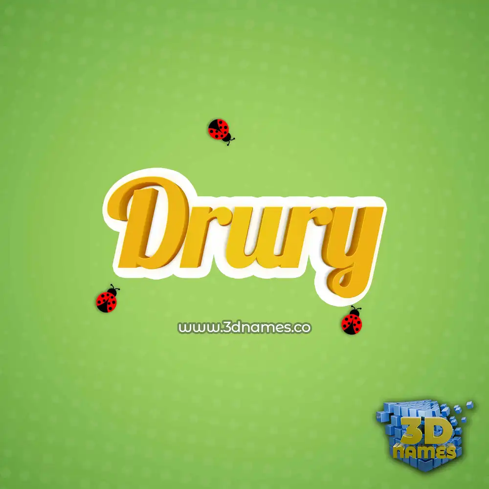drury in Ladybugs style - 3D name wallpaper