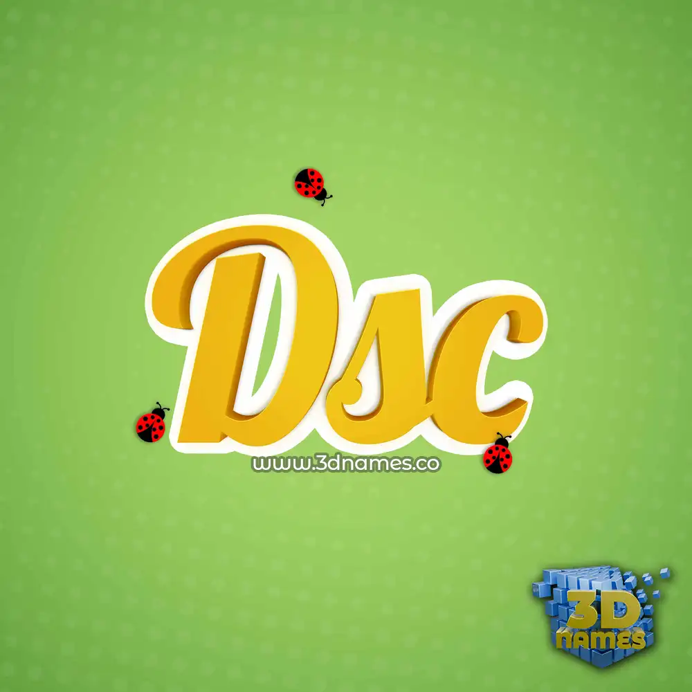 dsc in Ladybugs style - 3D name wallpaper
