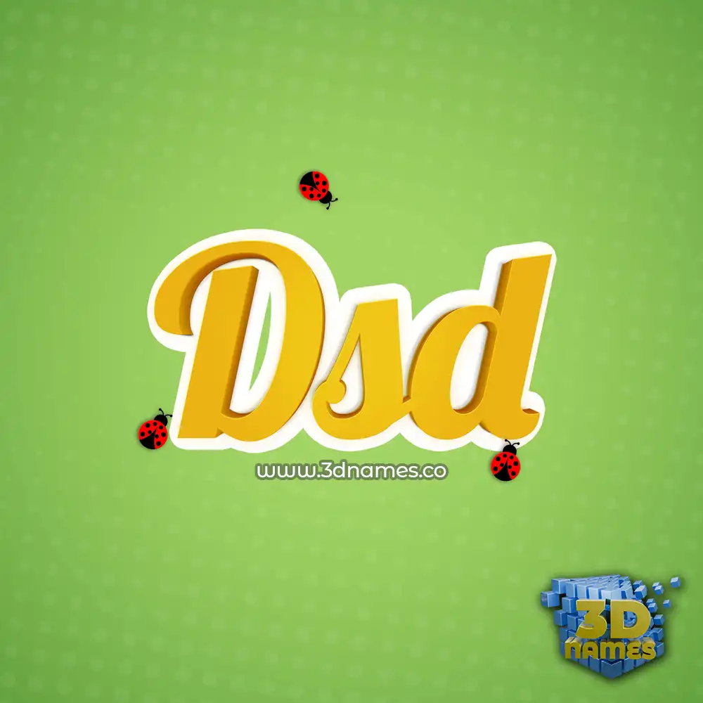 dsd in Ladybugs style - 3D name wallpaper