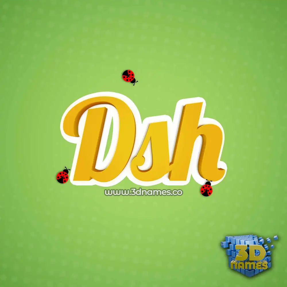 dsh in Ladybugs style - 3D name wallpaper