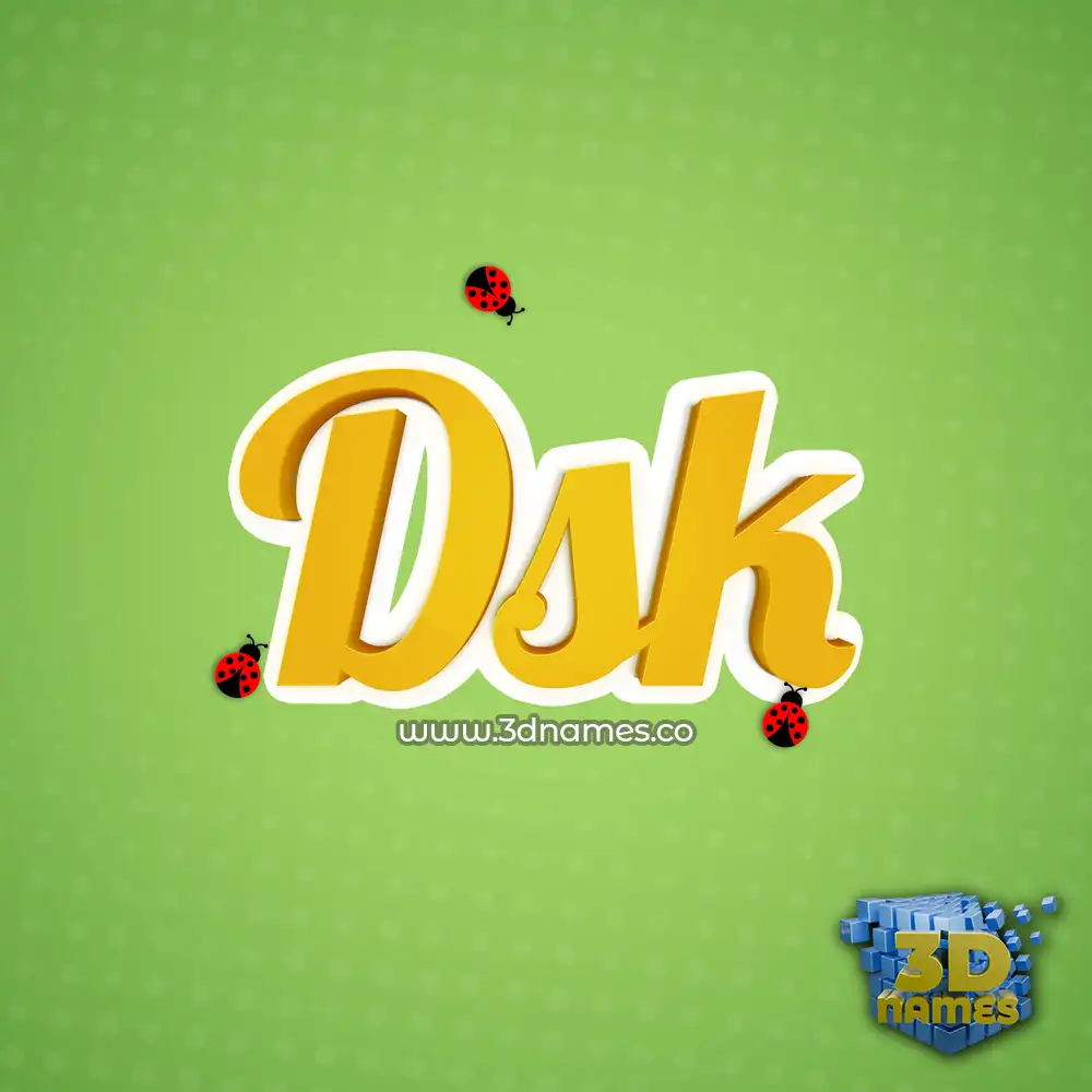 dsk in Ladybugs style - 3D name wallpaper