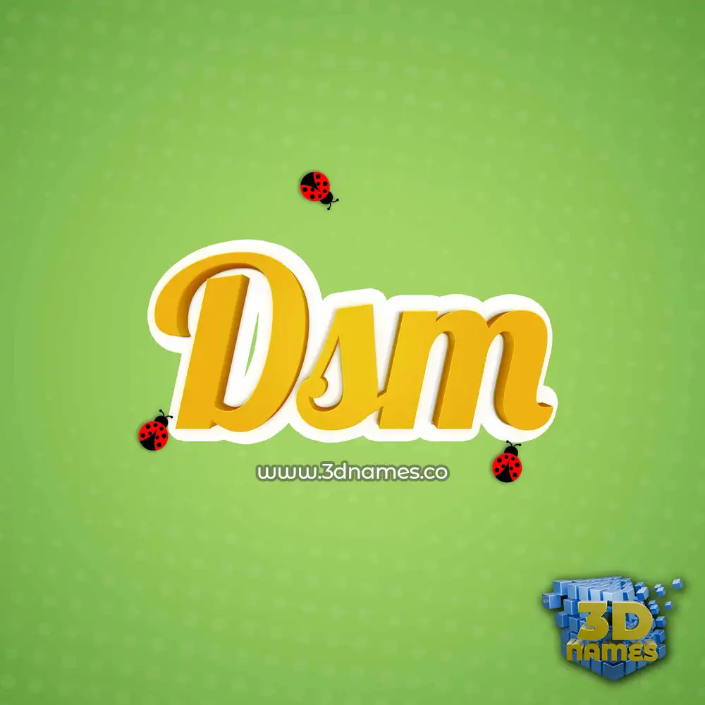dsm in Ladybugs style - 3D name wallpaper
