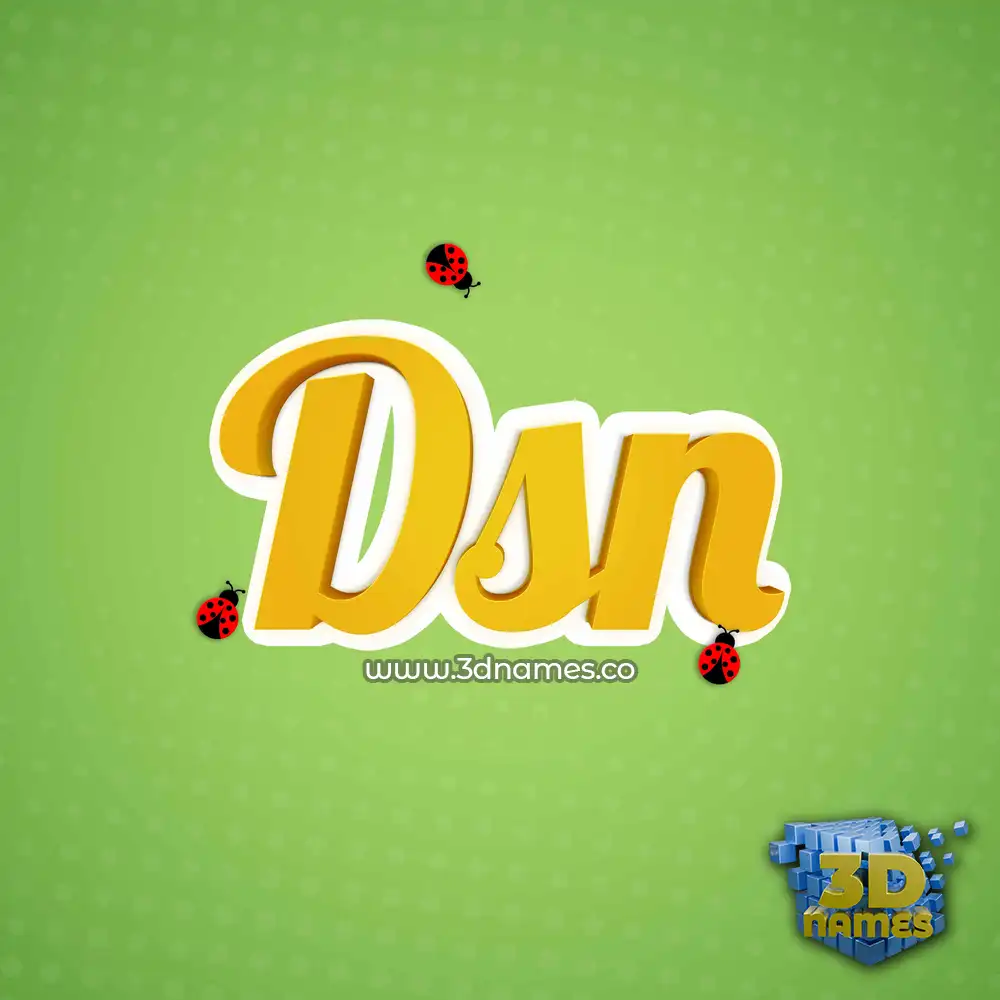 dsn in Ladybugs style - 3D name wallpaper