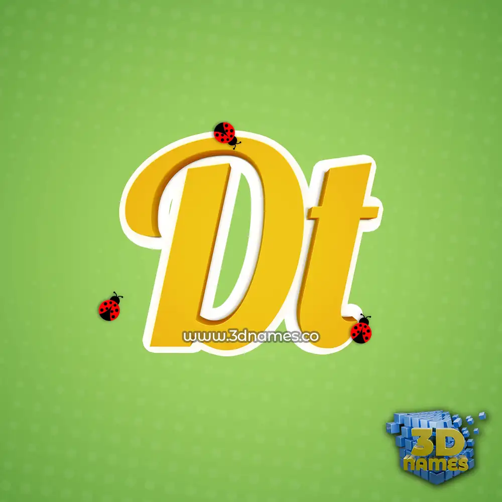 dt in Ladybugs style - 3D name wallpaper