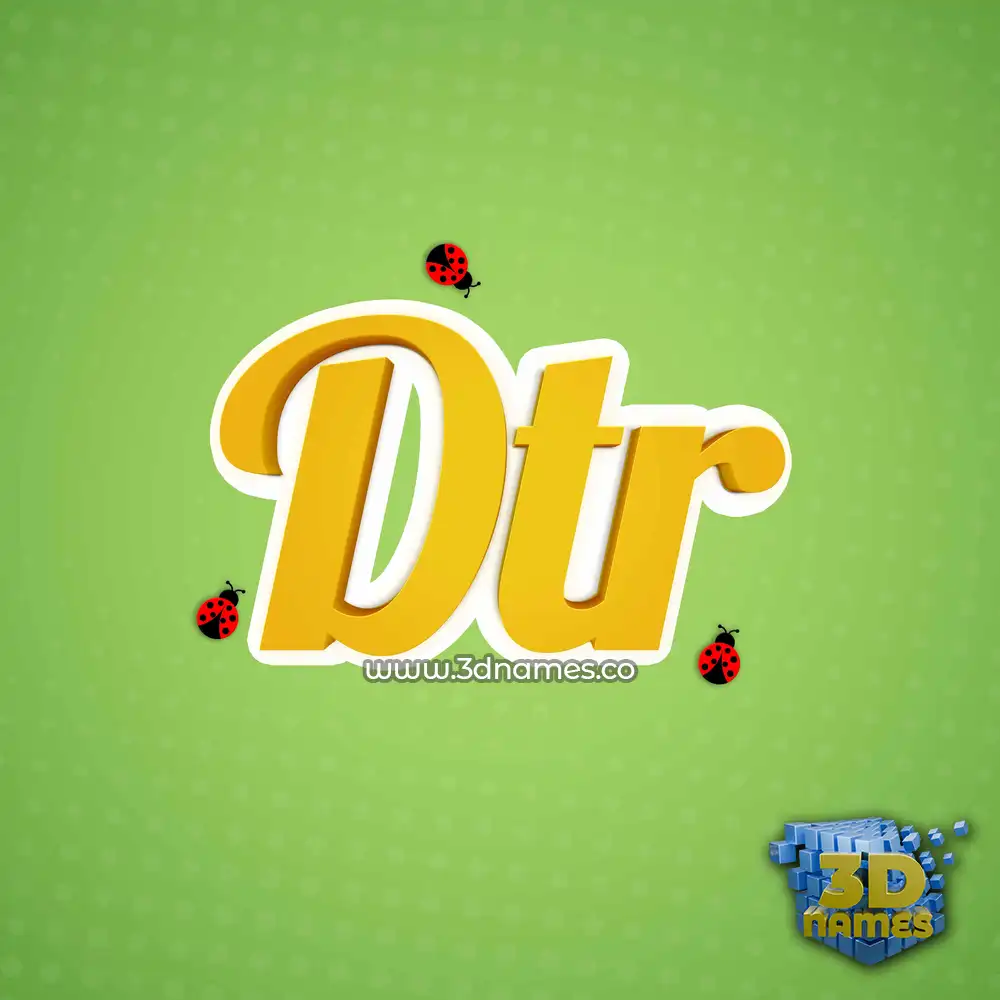dtr in Ladybugs style - 3D name wallpaper