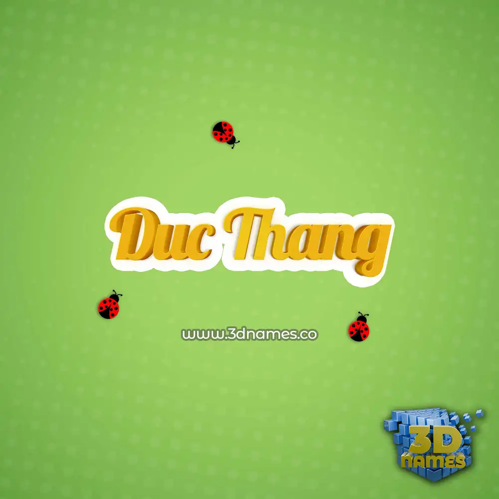 duc thang in Ladybugs style - 3D name wallpaper