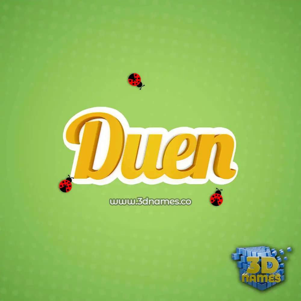duen in Ladybugs style - 3D name wallpaper
