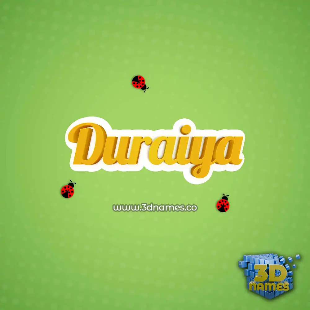 duraiya in Ladybugs style - 3D name wallpaper