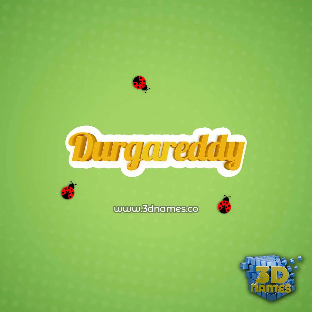 durgareddy in Ladybugs style - 3D name wallpaper