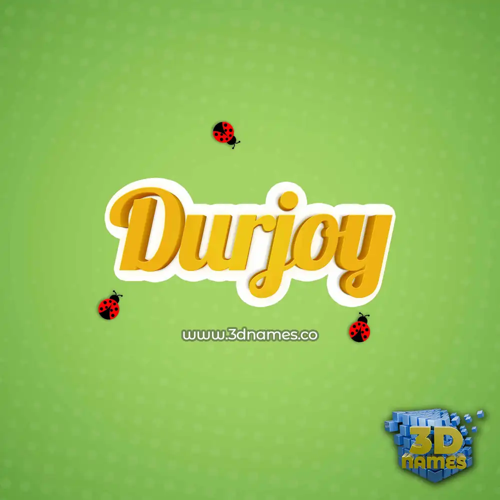 durjoy in Ladybugs style - 3D name wallpaper