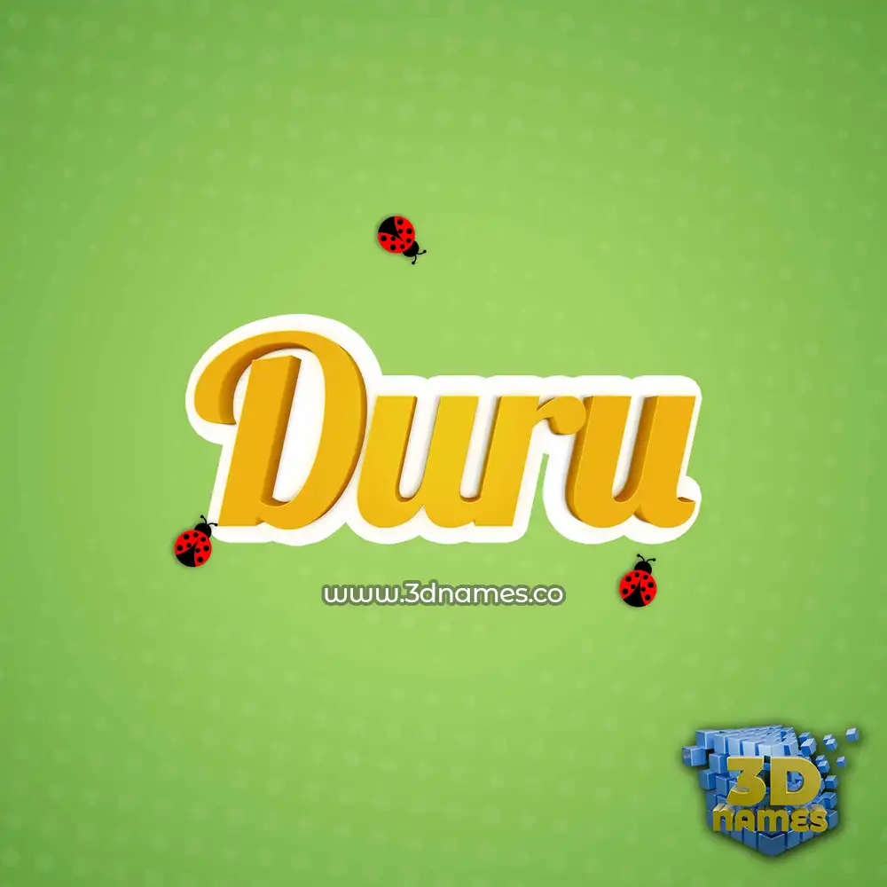 duru in Ladybugs style - 3D name wallpaper
