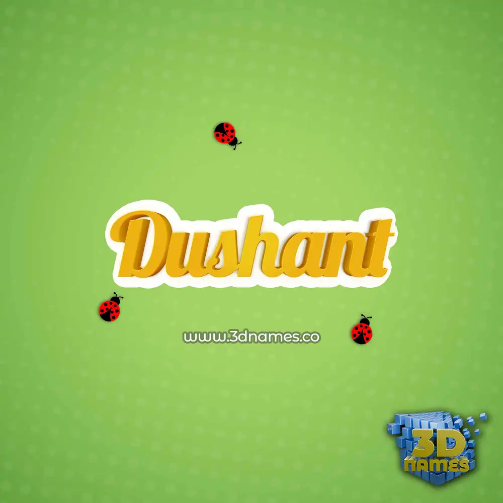 dushant in Ladybugs style - 3D name wallpaper