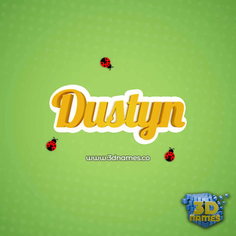 dustyn in Ladybugs style - 3D name wallpaper