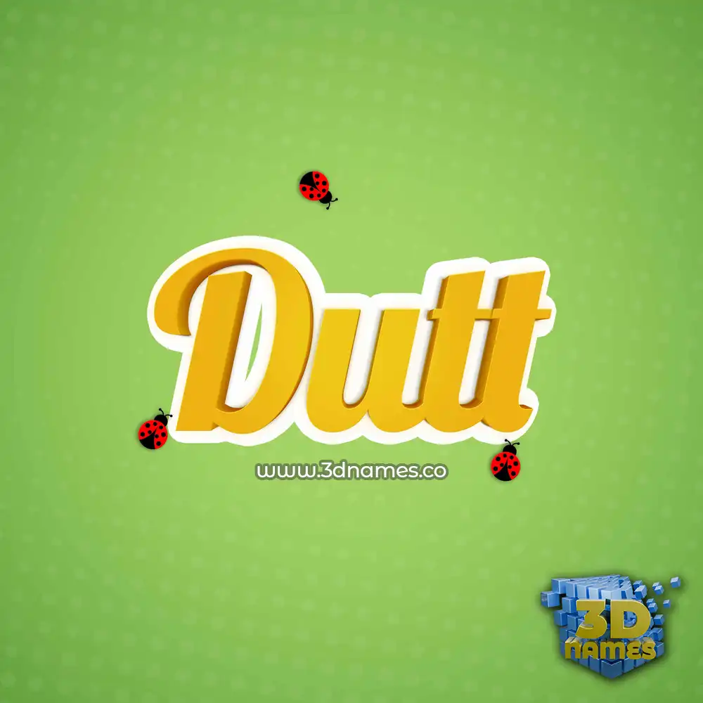 dutt in Ladybugs style - 3D name wallpaper
