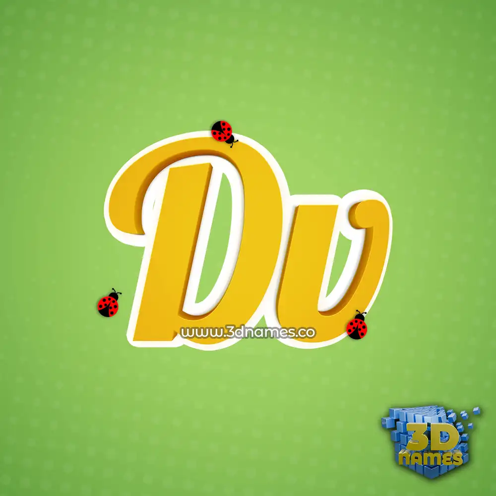 dv in Ladybugs style - 3D name wallpaper