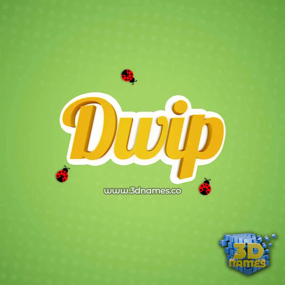 dwip in Ladybugs style - 3D name wallpaper