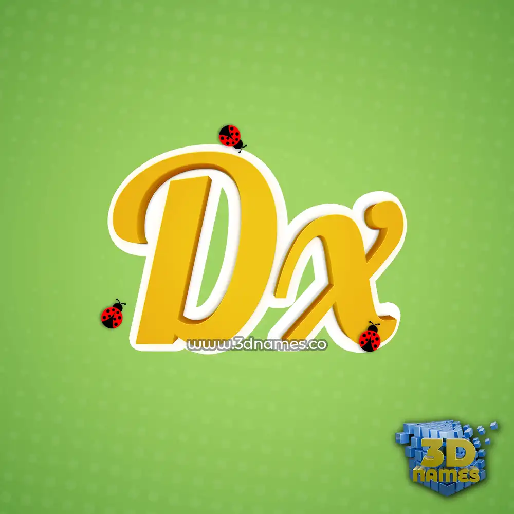 dx in Ladybugs style - 3D name wallpaper