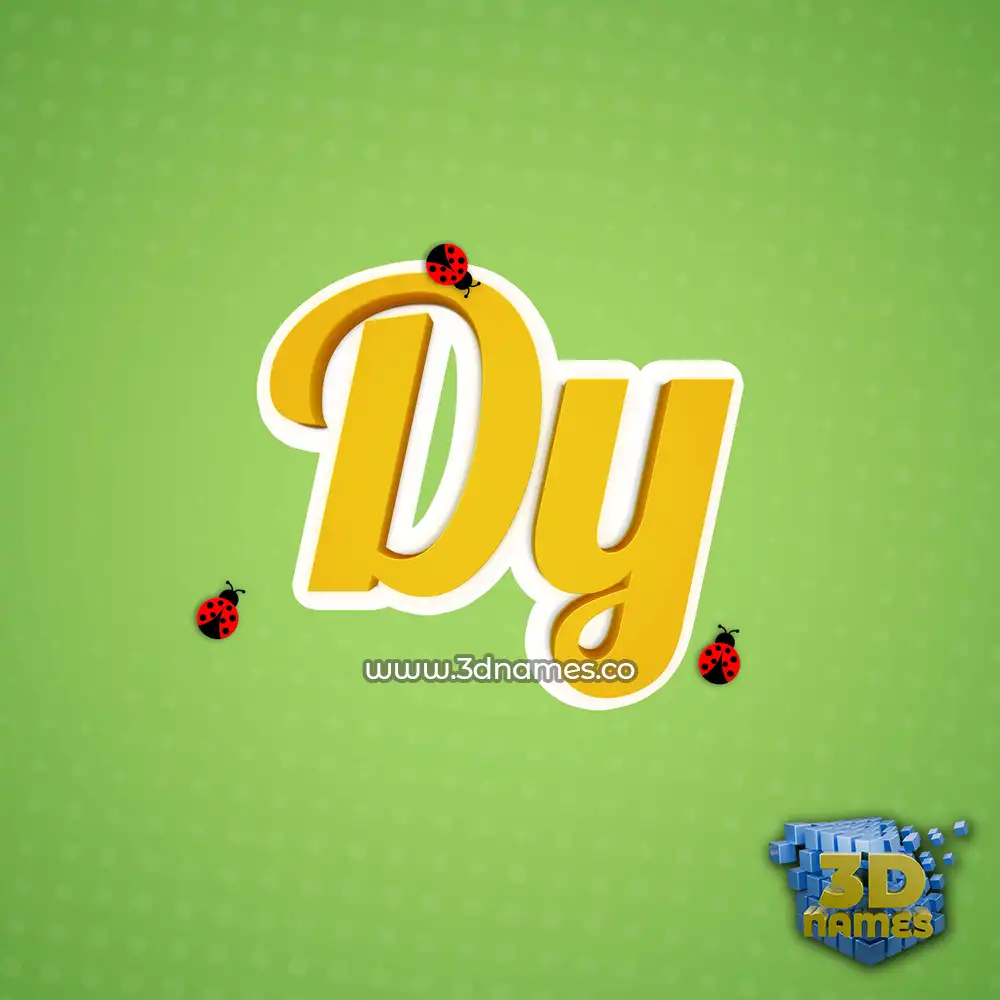 dy in Ladybugs style - 3D name wallpaper