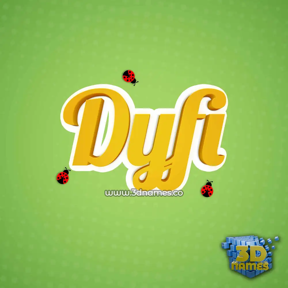 dyfi in Ladybugs style - 3D name wallpaper