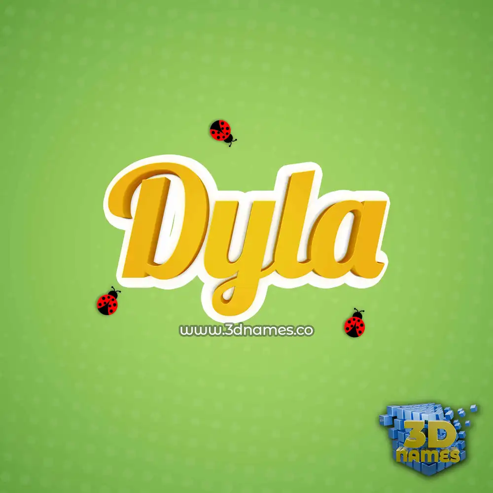 dyla in Ladybugs style - 3D name wallpaper