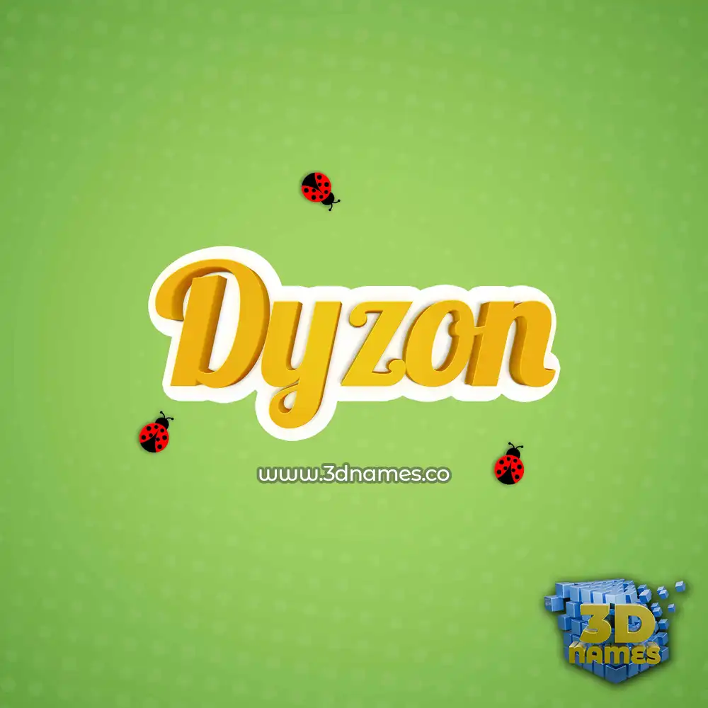 dyzon in Ladybugs style - 3D name wallpaper