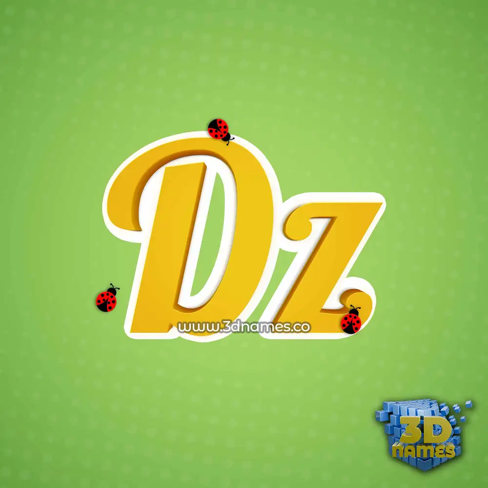 dz in Ladybugs style - 3D name wallpaper