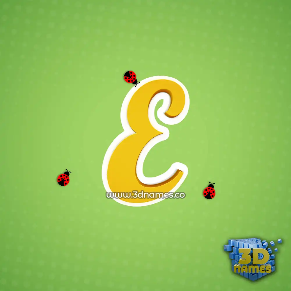 e in Ladybugs style - 3D name wallpaper