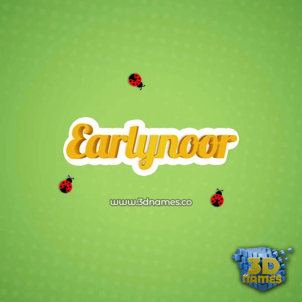earlynoor in Ladybugs style - 3D name wallpaper