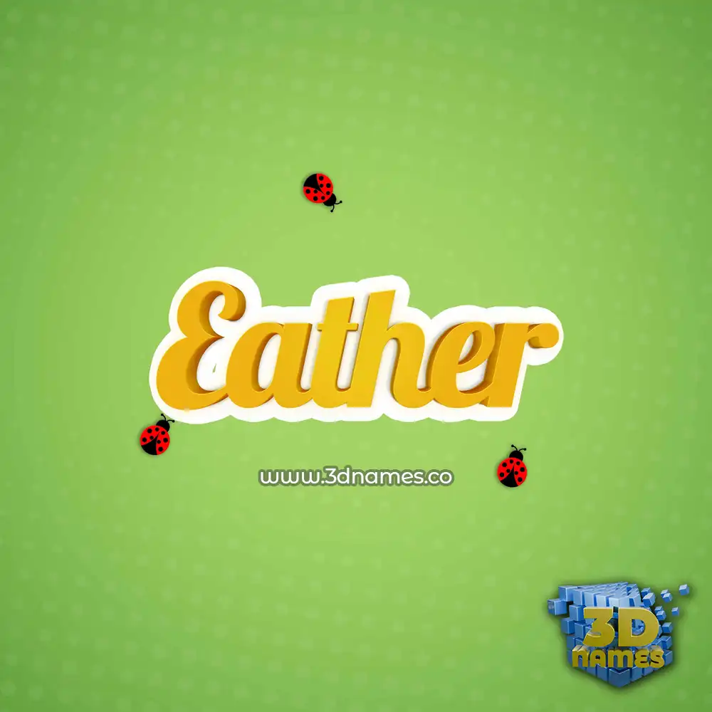 eather in Ladybugs style - 3D name wallpaper