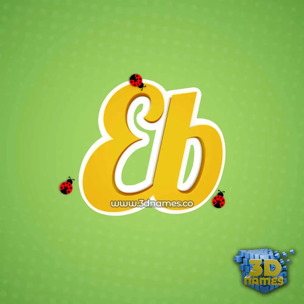 eb in Ladybugs style - 3D name wallpaper
