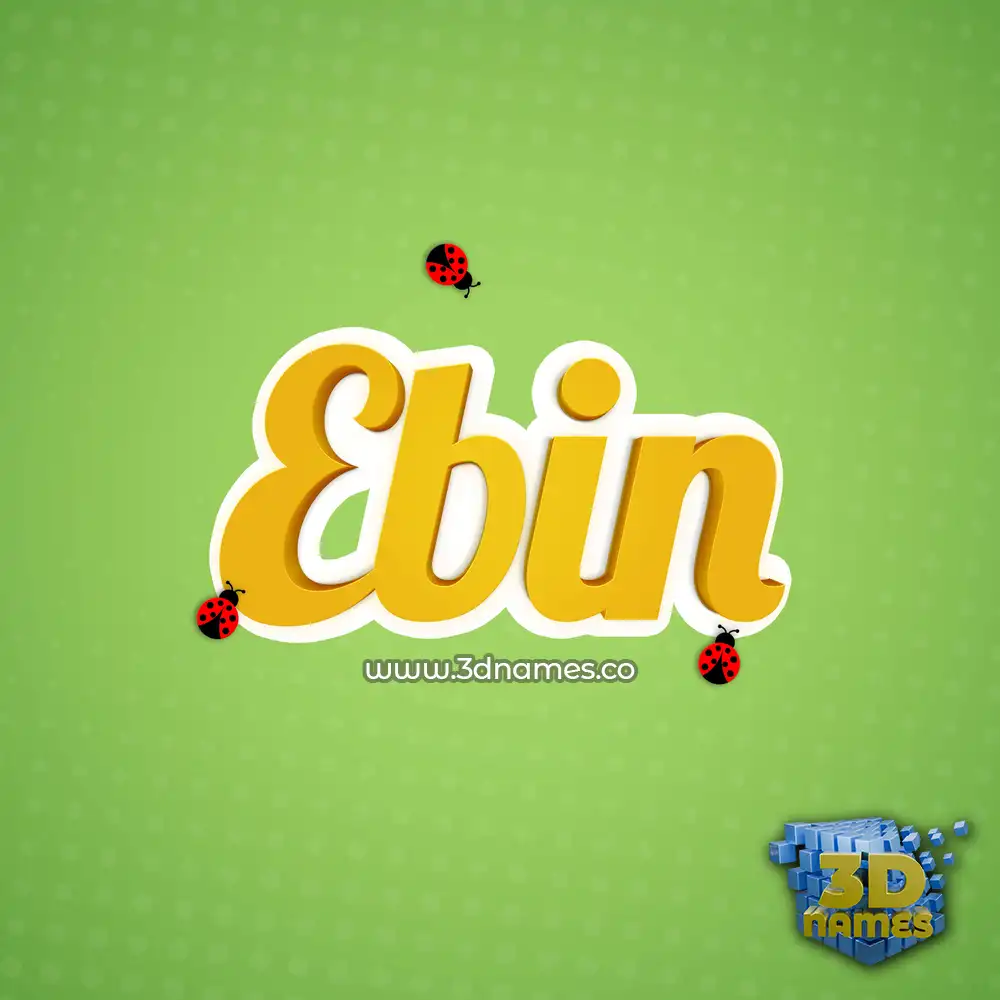 ebin in Ladybugs style - 3D name wallpaper