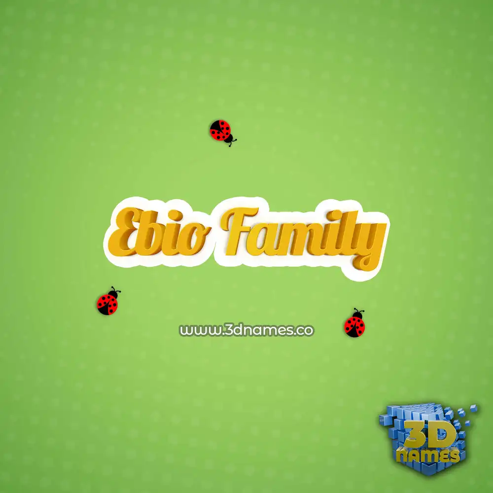 ebio family in Ladybugs style - 3D name wallpaper