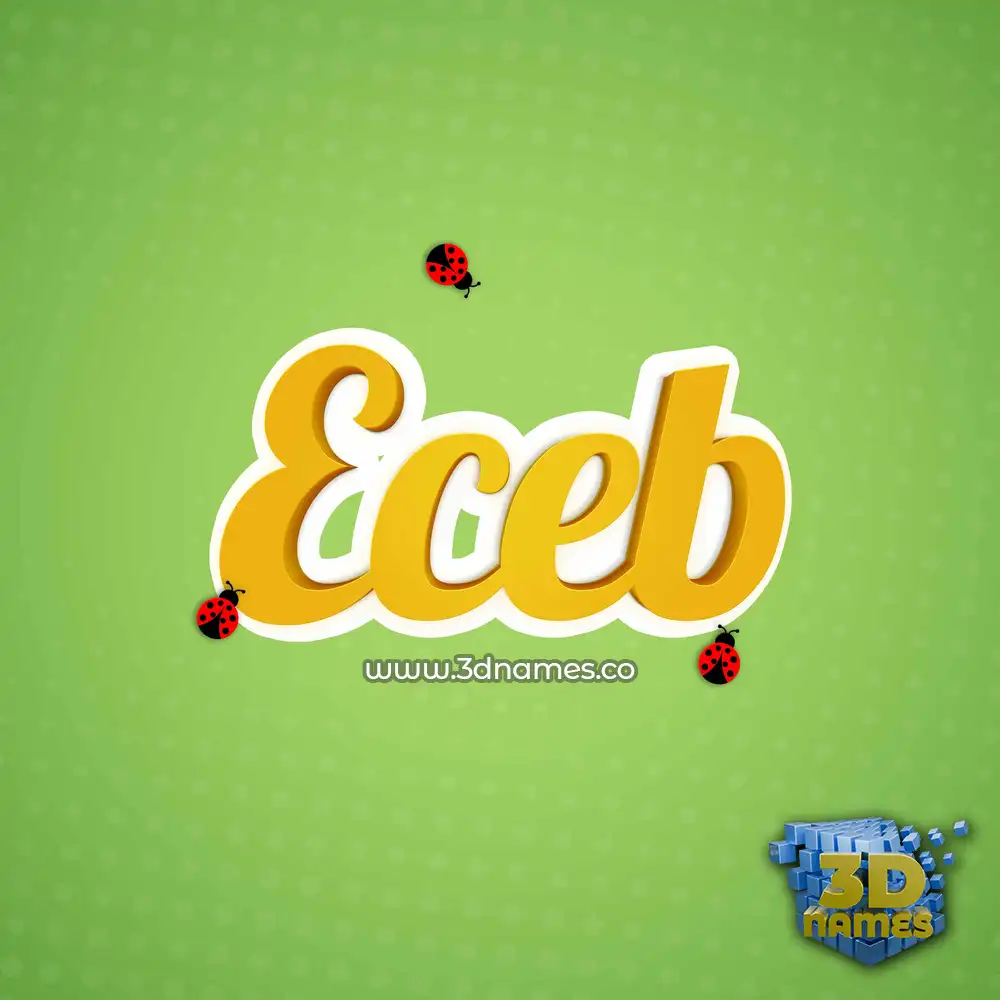 eceb in Ladybugs style - 3D name wallpaper