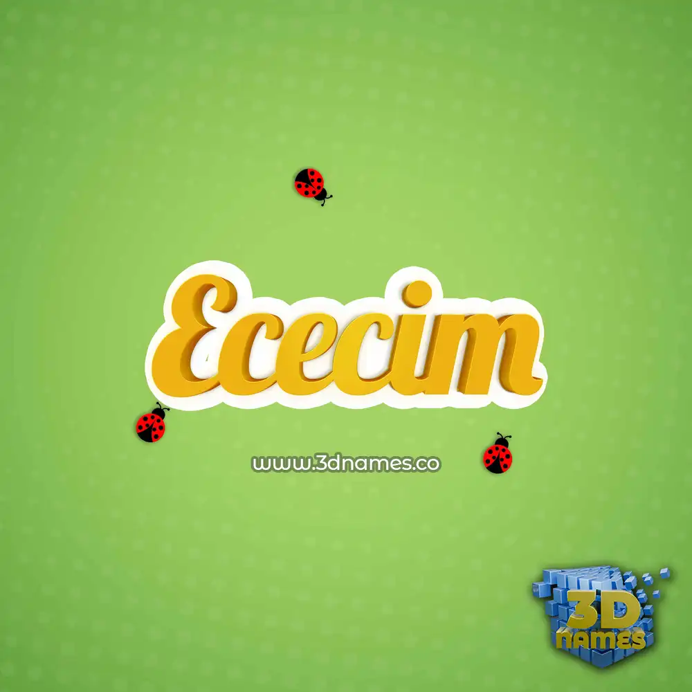 ececim in Ladybugs style - 3D name wallpaper