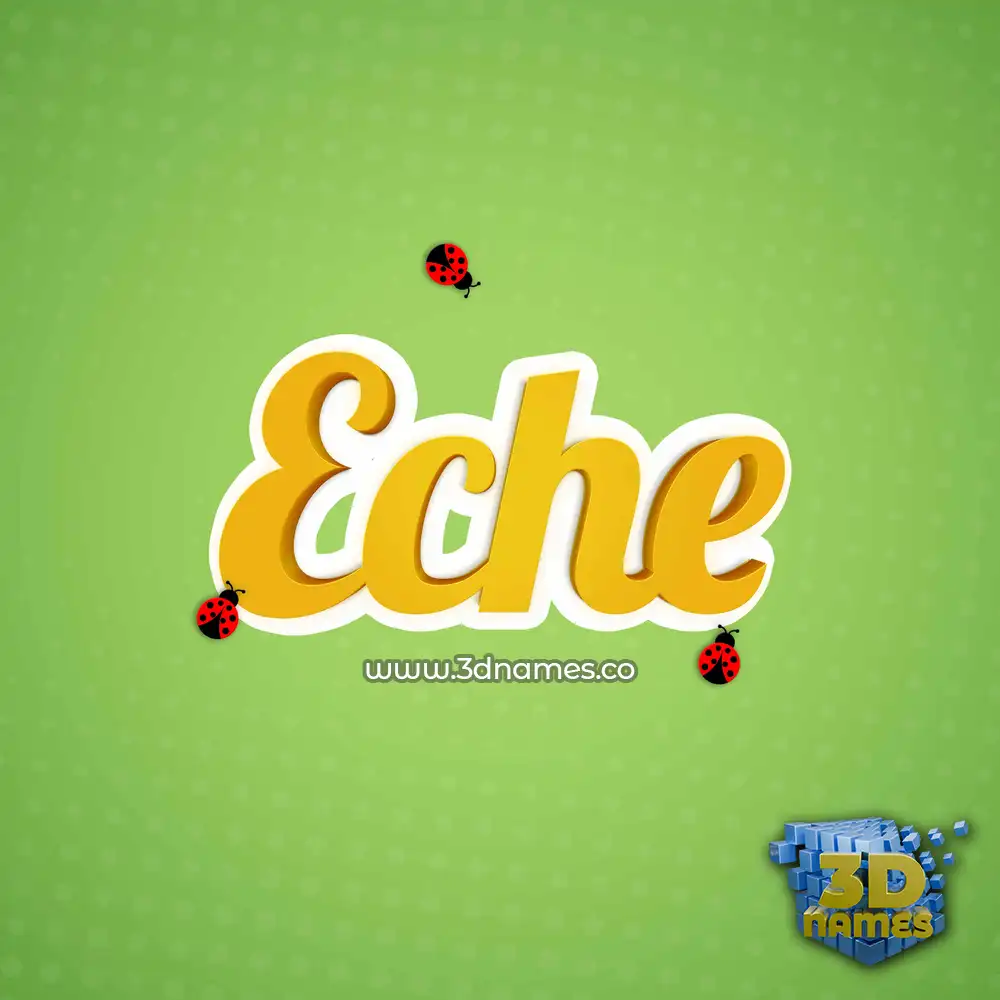 eche in Ladybugs style - 3D name wallpaper