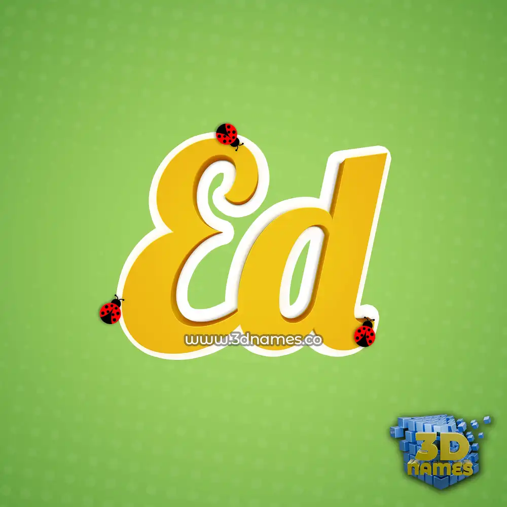 ed in Ladybugs style - 3D name wallpaper