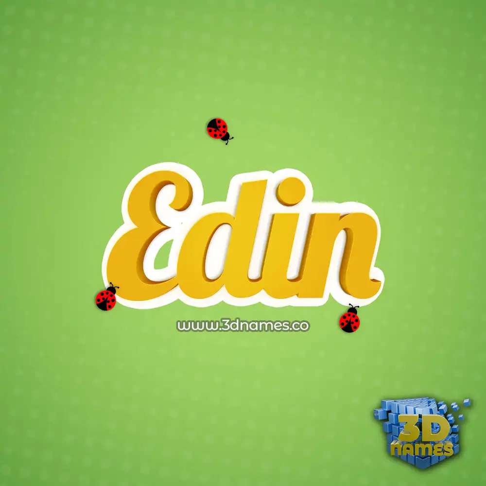 edin in Ladybugs style - 3D name wallpaper