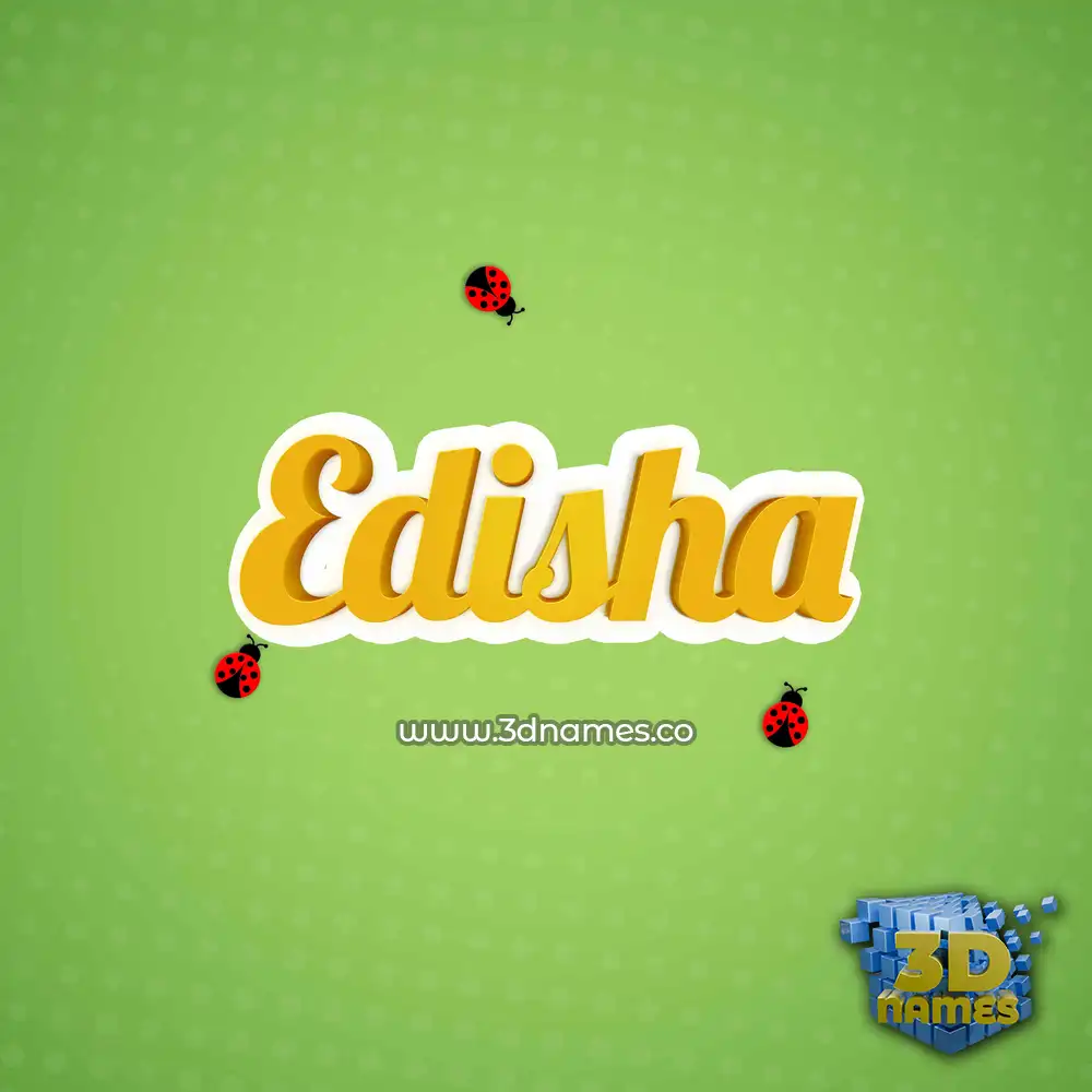 edisha in Ladybugs style - 3D name wallpaper