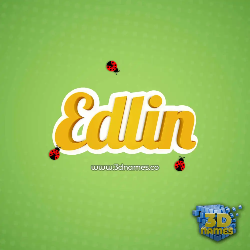 edlin in Ladybugs style - 3D name wallpaper