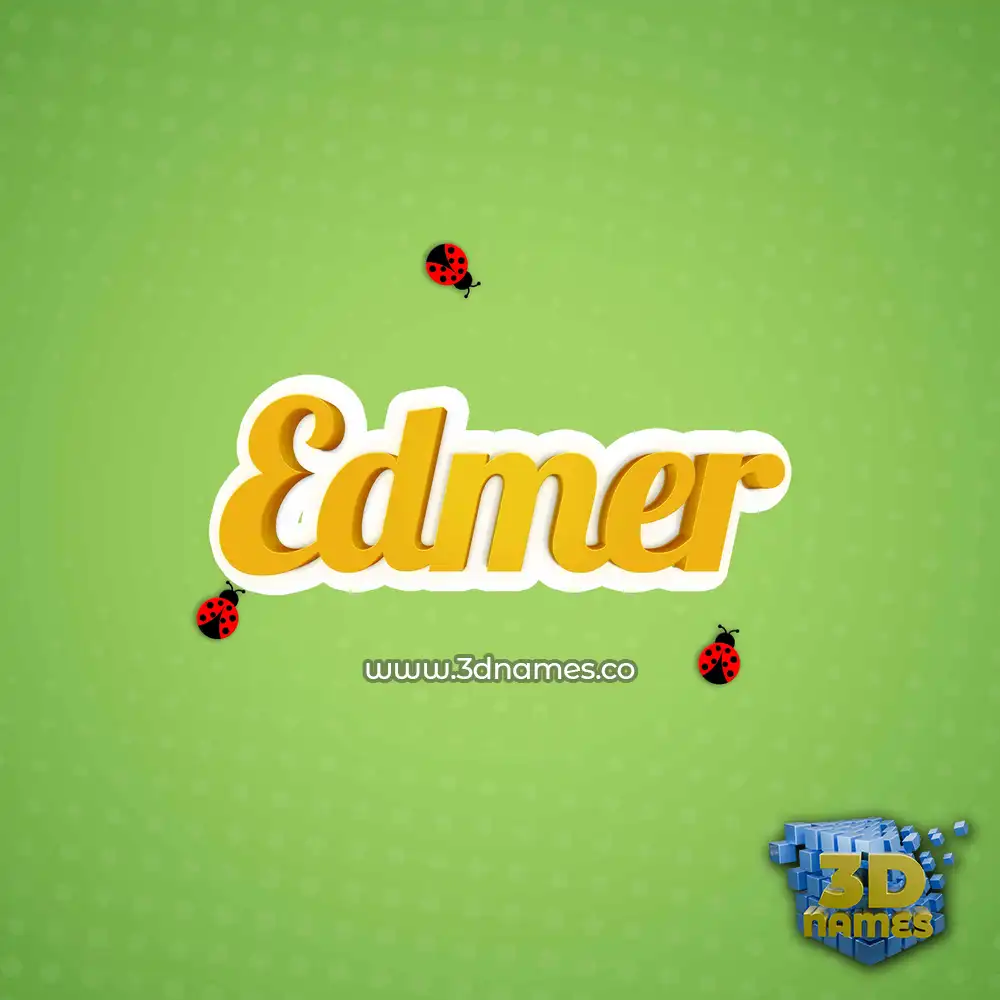 edmer in Ladybugs style - 3D name wallpaper