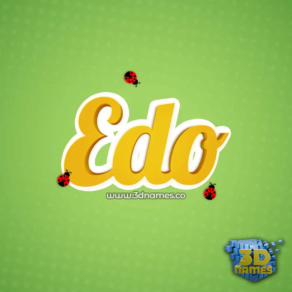 edo in Ladybugs style - 3D name wallpaper